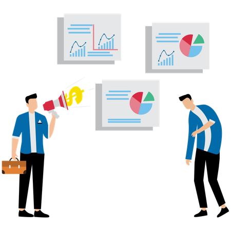 Consultor de inversiones para sugerir sobre gestión patrimonial  Ilustración