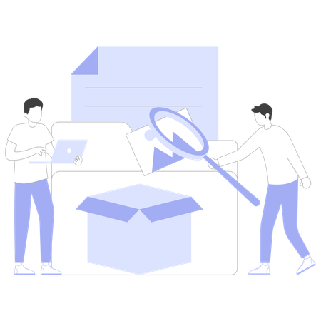 Consumer Analysis performed by businessman  Illustration