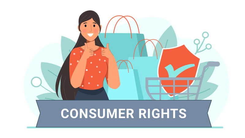 Consumer feeling safe while online shopping Illustration
