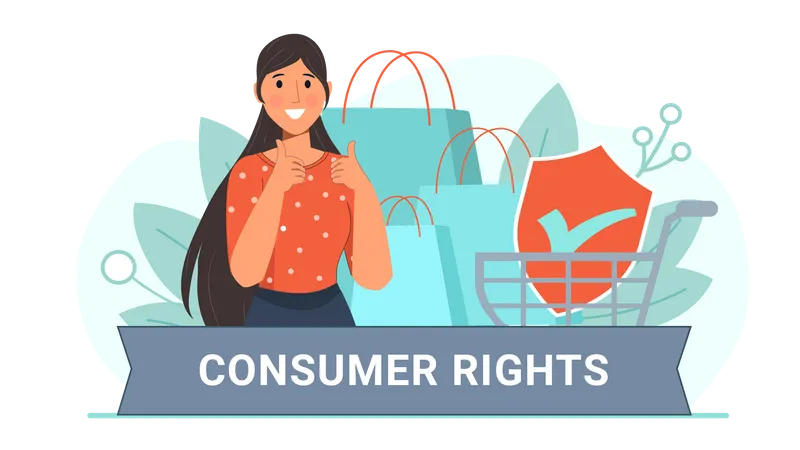 Consumer feeling safe while online shopping Illustration