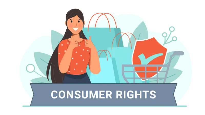 Consumer feeling safe while online shopping  Illustration