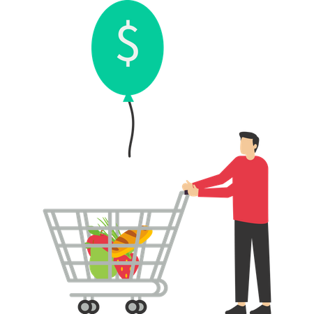 Consumer purchasing power decline  Illustration