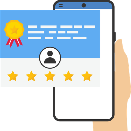 Consumer review for comment and rate a service or goods  Illustration