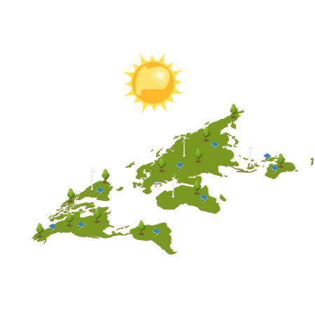 Consumo global de energia solar  Ilustração