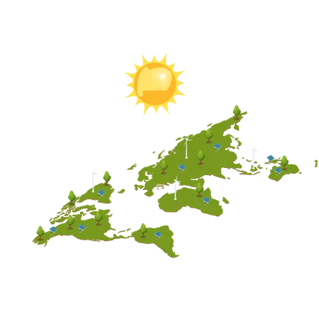 Consumo global de energia solar  Ilustração