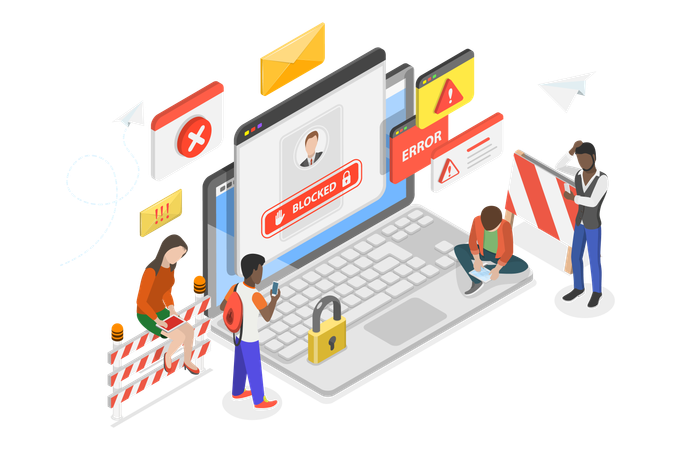 Conta de usuário bloqueada  Ilustração