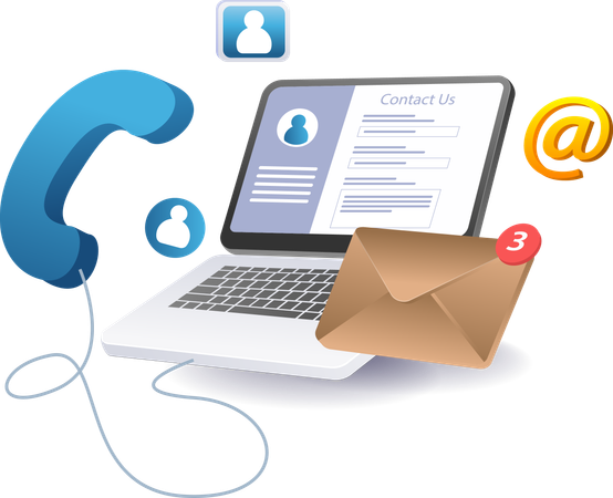 Contact us online computer web account  Illustration
