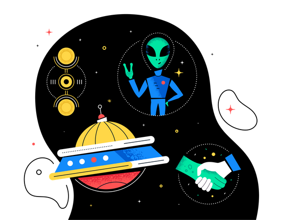 Contact with aliens Illustration