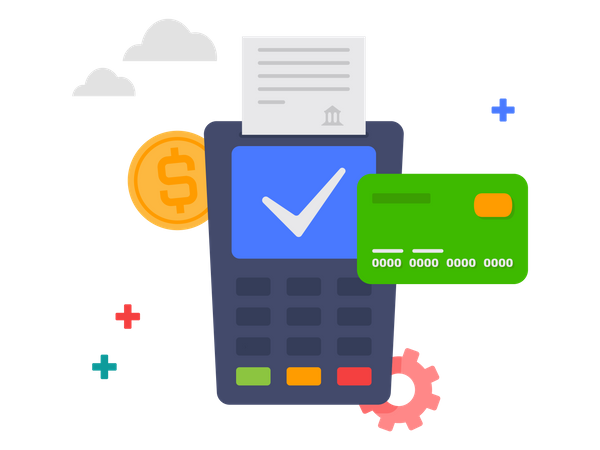 Contactless credit card payment  Illustration