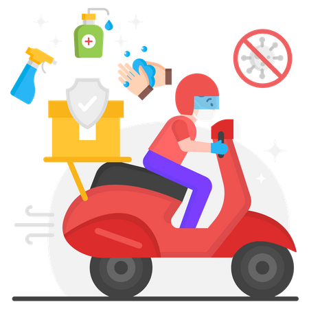 Contactless delivery  Illustration