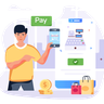 contactless payment illustrations