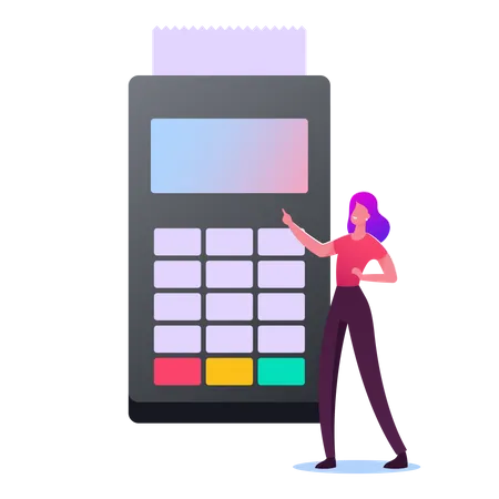 Contactless Payment With Card Reader Machine  Illustration