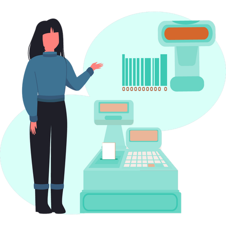 Contactless payment with card reader machine  Illustration
