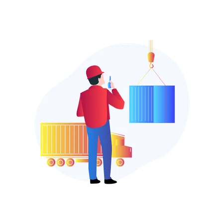 Container Loading  Illustration