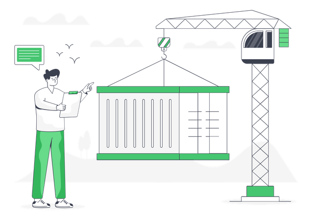 Container Loading  Illustration