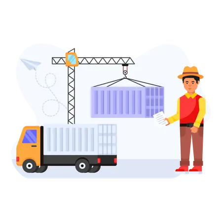 Container Loading  Illustration