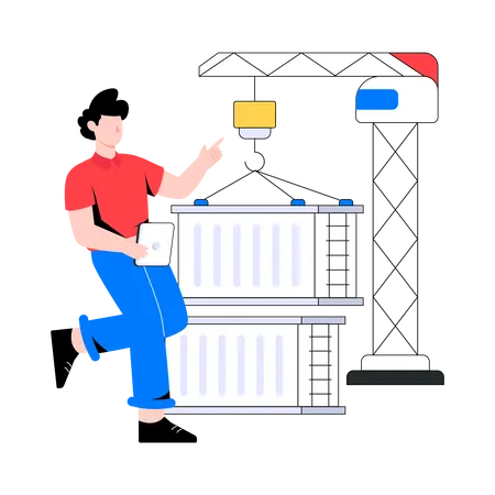 Container Loading  Illustration