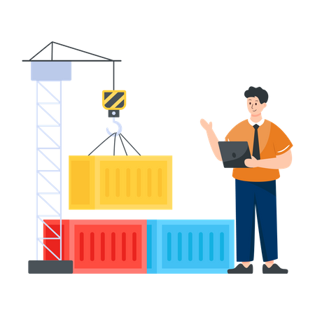 Container Loading  Illustration