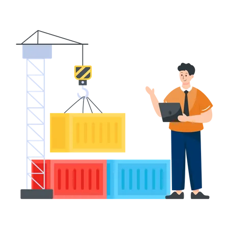 Container Loading  Illustration