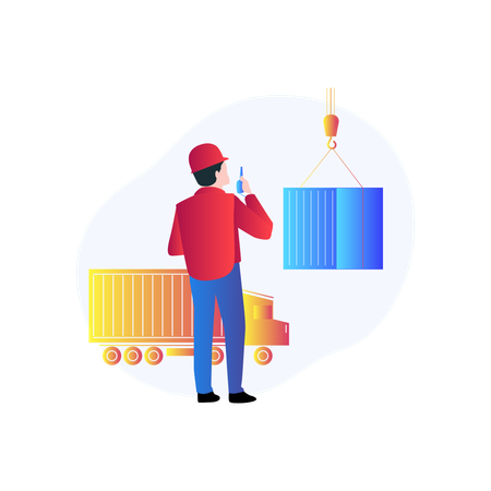 Container Loading  Illustration