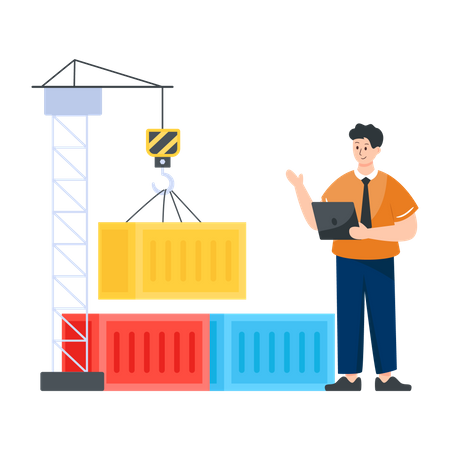 Container Loading  Illustration