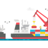 illustrations for container ship