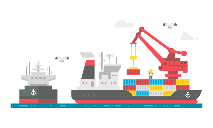 Container ship  Illustration