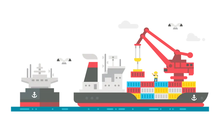 Container ship  Illustration