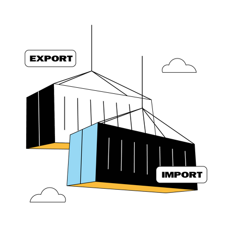 Container Transportation  イラスト
