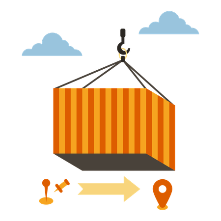 Container Unloading  Illustration
