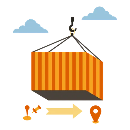 Container Unloading  Illustration