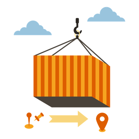 Container Unloading  Illustration