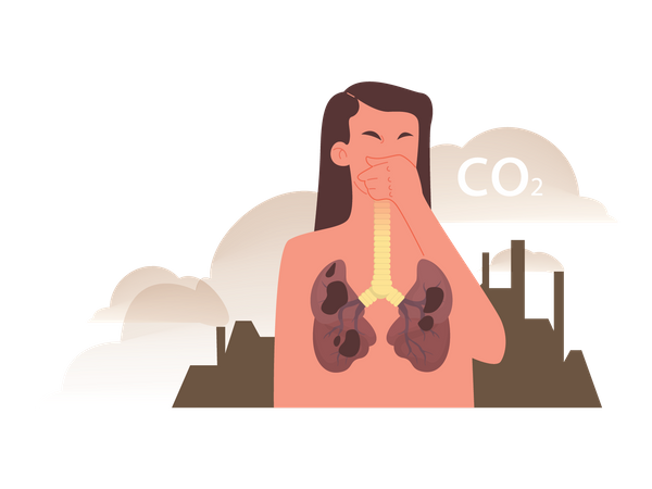 Contaminación por co2  Ilustración