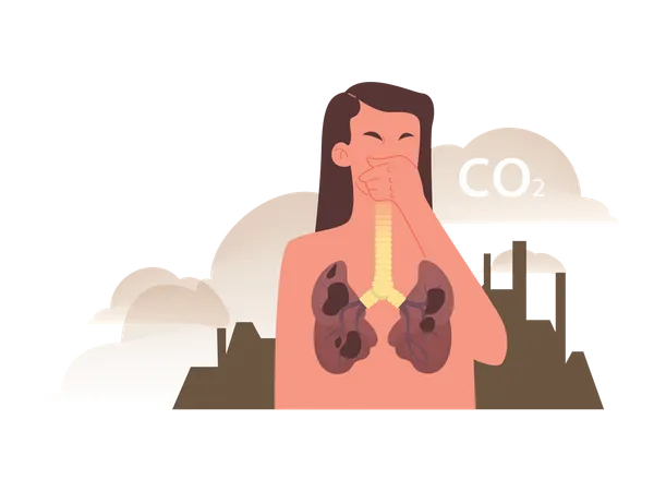 Contaminación por co2  Ilustración