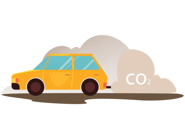 Contaminación del coche  Ilustración