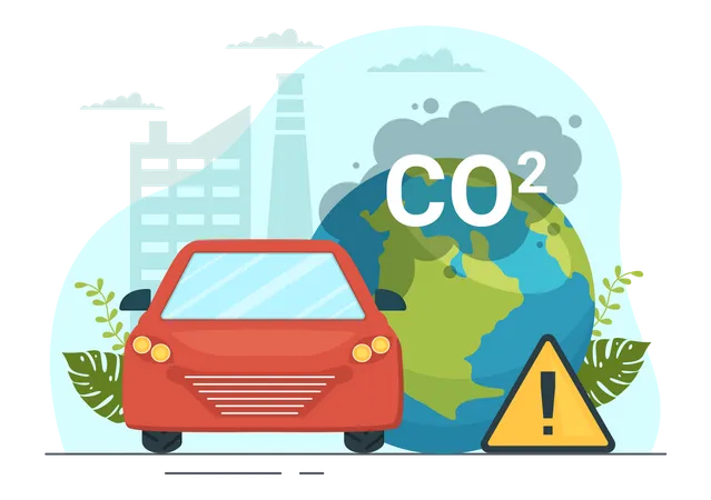 Contaminación del coche  Ilustración