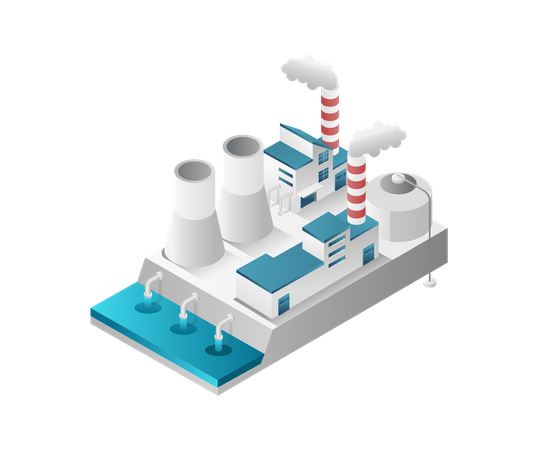 Contaminación de fábrica  Ilustración