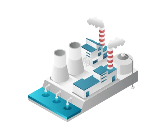 Contaminación de fábrica  Ilustración