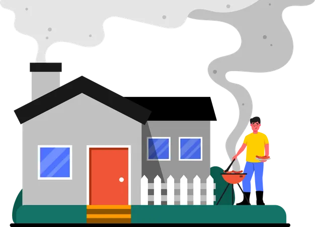 Contaminación de los hogares  Ilustración
