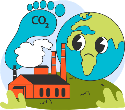 Contaminación global por carbono  Ilustración