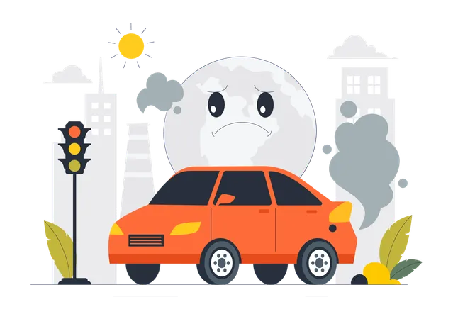 Contaminación vehicular  Ilustración