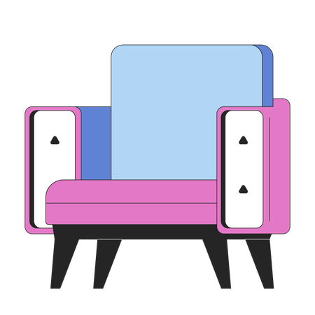 Contemporary geometric armchair  Illustration