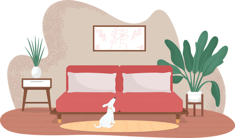 Contemporary living room Illustration