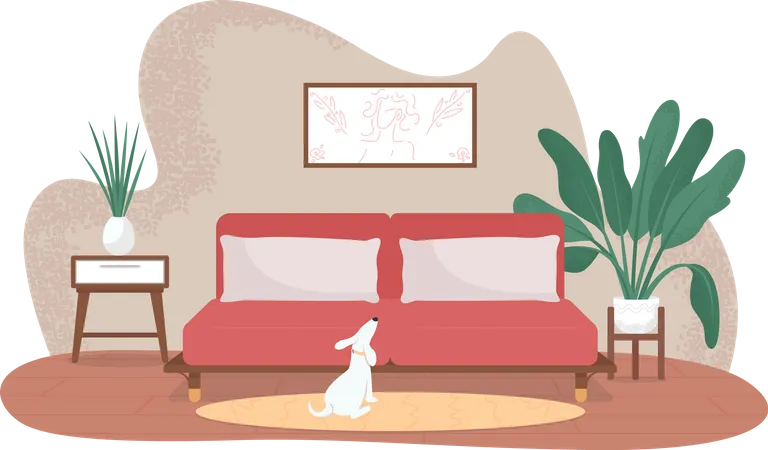 Contemporary living room Illustration