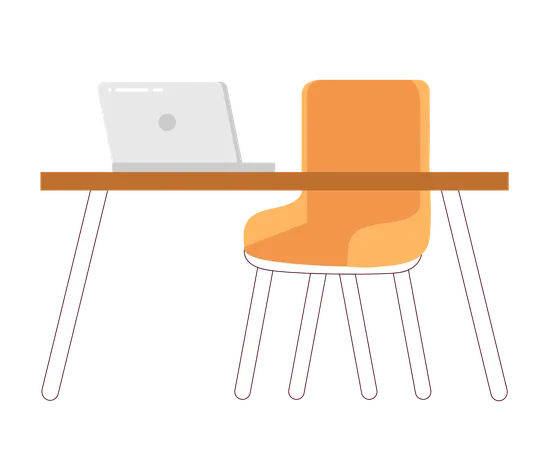 Contemporary workspace laptop chair  Illustration