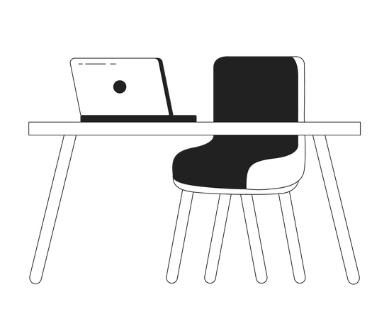 Contemporary workspace laptop chair  Illustration