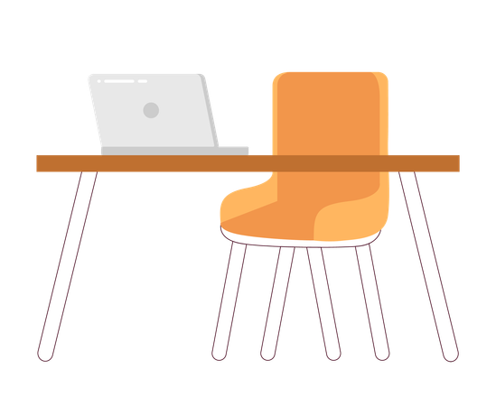 Contemporary workspace laptop chair  Illustration