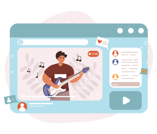 Contenido de música en vivo  Ilustración