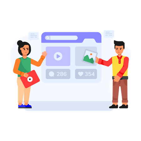 Contenido de redes sociales  Ilustración