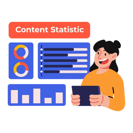 Social Media Content Statistic Analysis Illustration